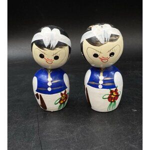 Korean Pair Hanbok Nodding Wobbling Head Dolls Vintage